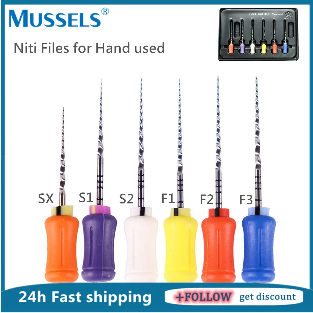 

SX-F3 Dental Endodontics NiTi Files Hand Use Super Rotary Root Canal Files Dentistry Endo File Taper Shaping Finishing Tool Set