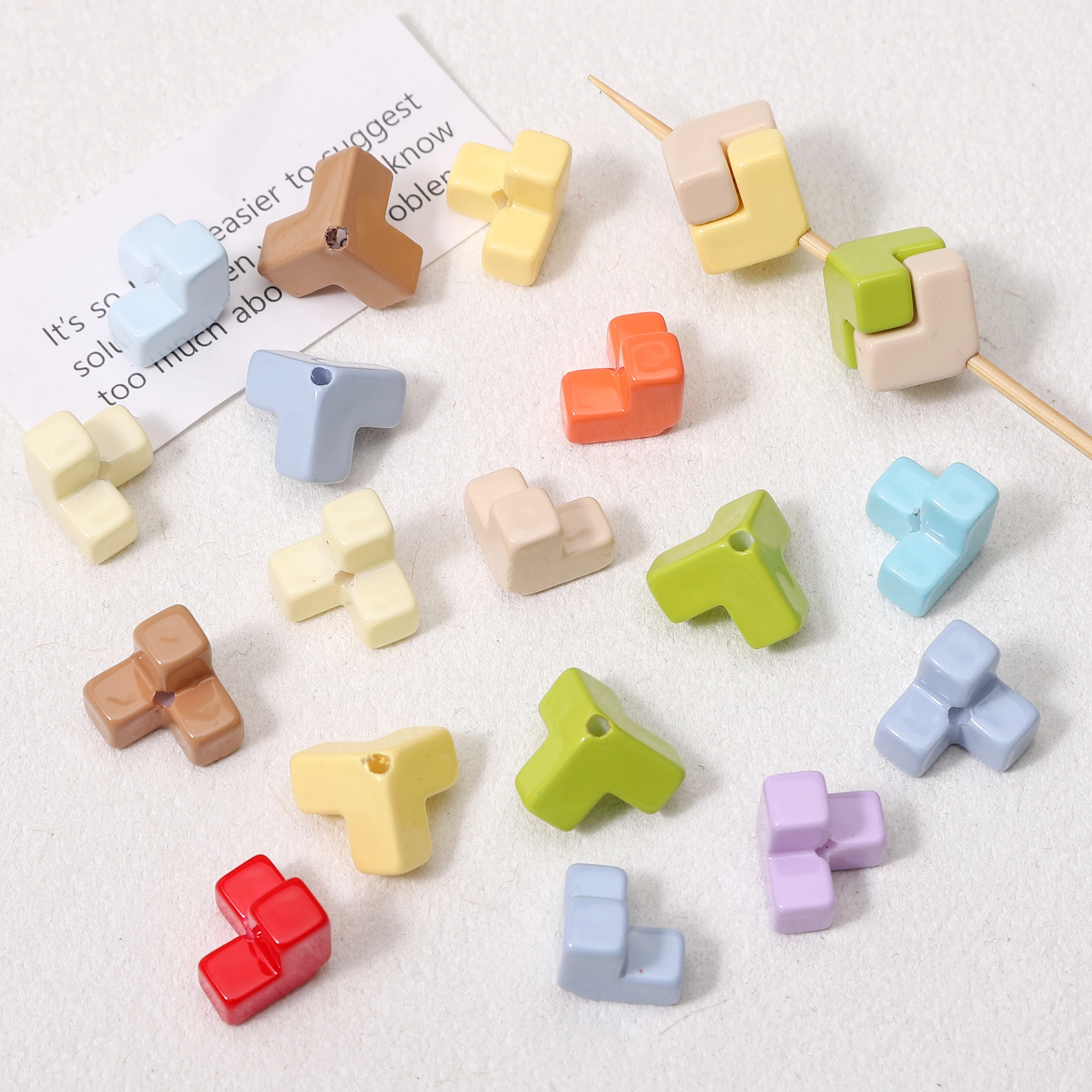 4-20pcs 16x12mm Acrylic Square Combo Beads 2mm Hole Multi-color DIY Jewelry Making Supplies Bracelet Necklace Charms Findings