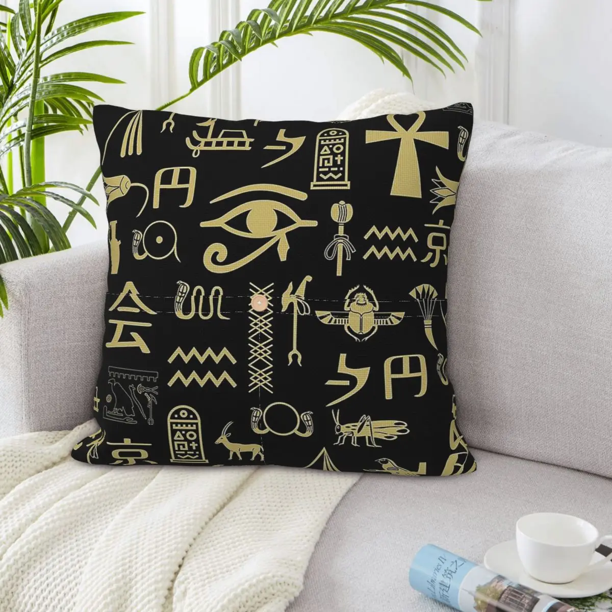 Ancient Egypt God Horus And Anubis Egyptian Pharaoh Pillowcase Cushion Cover Polyester Decor Bedroom Home Comfort Throw Pillow