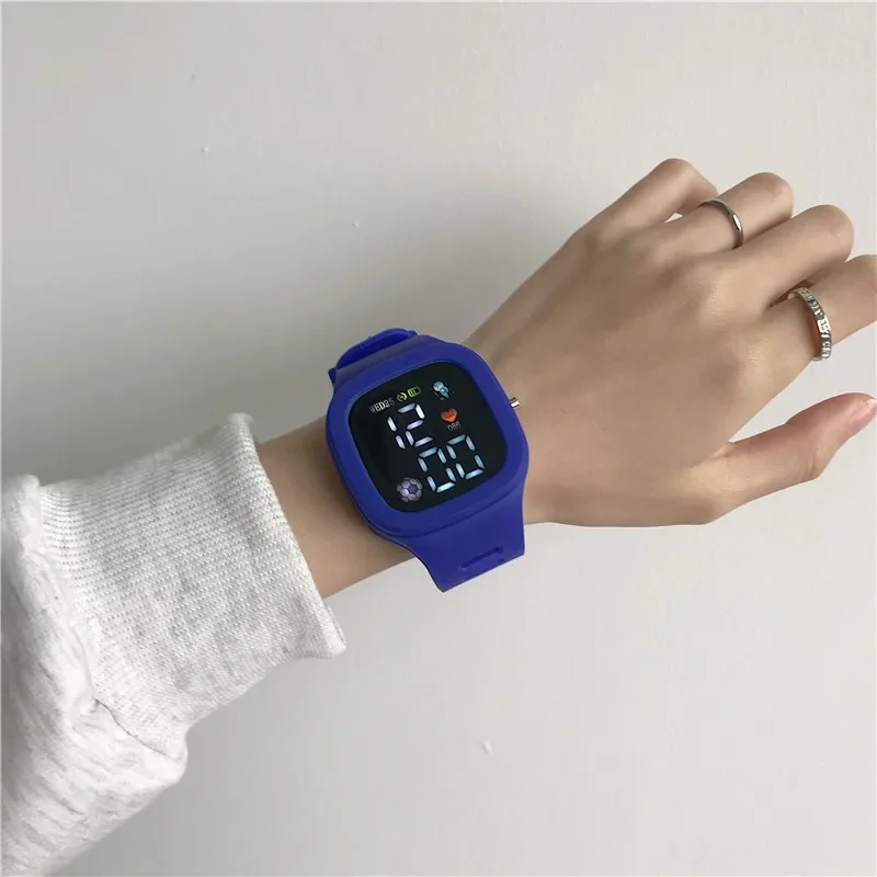 Cat-Ear Kids Watch with Bracelet Waterproof Digital Watch LED Sports Electronic Wristwatch for Girls Boys Students Children Gift