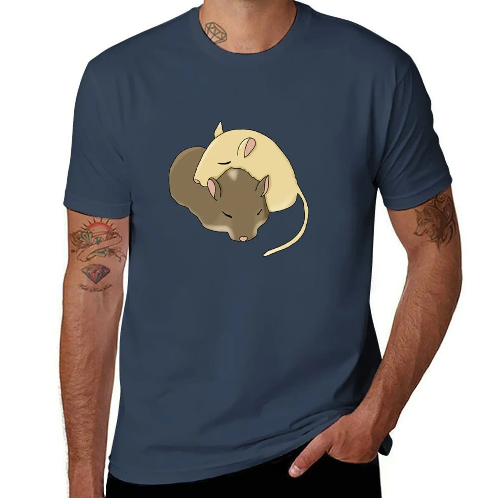 

Two cute gerbils snuggled sleeping T-Shirt g man t shirts for men t shirt man plain T-Shirt