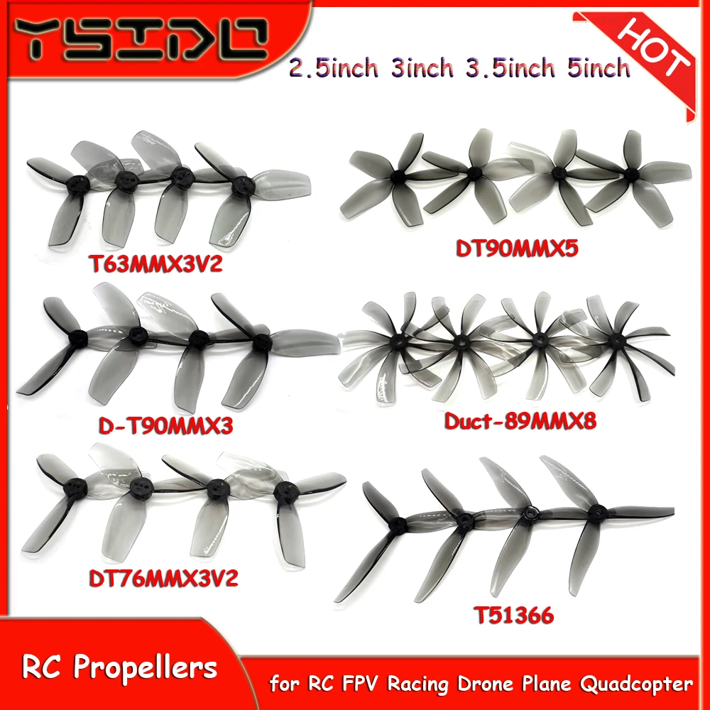 

4PCS 2.5inch 3inch 3.5inch 5inch RC Propellers 3/5/8 Blades Prop for RC FPV Racing Drone RC Plane Quadcopter Freestyle DIY Parts
