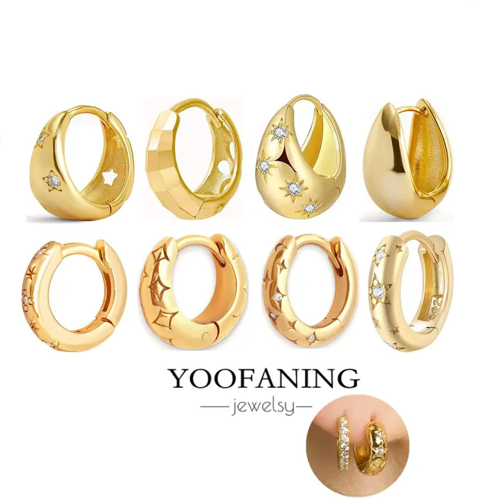 2025 New 925 Sterling Silver Needle Classic Retro Gold and Silver Ring Shaped Women's Large Earrings Party Luxury Jewelry