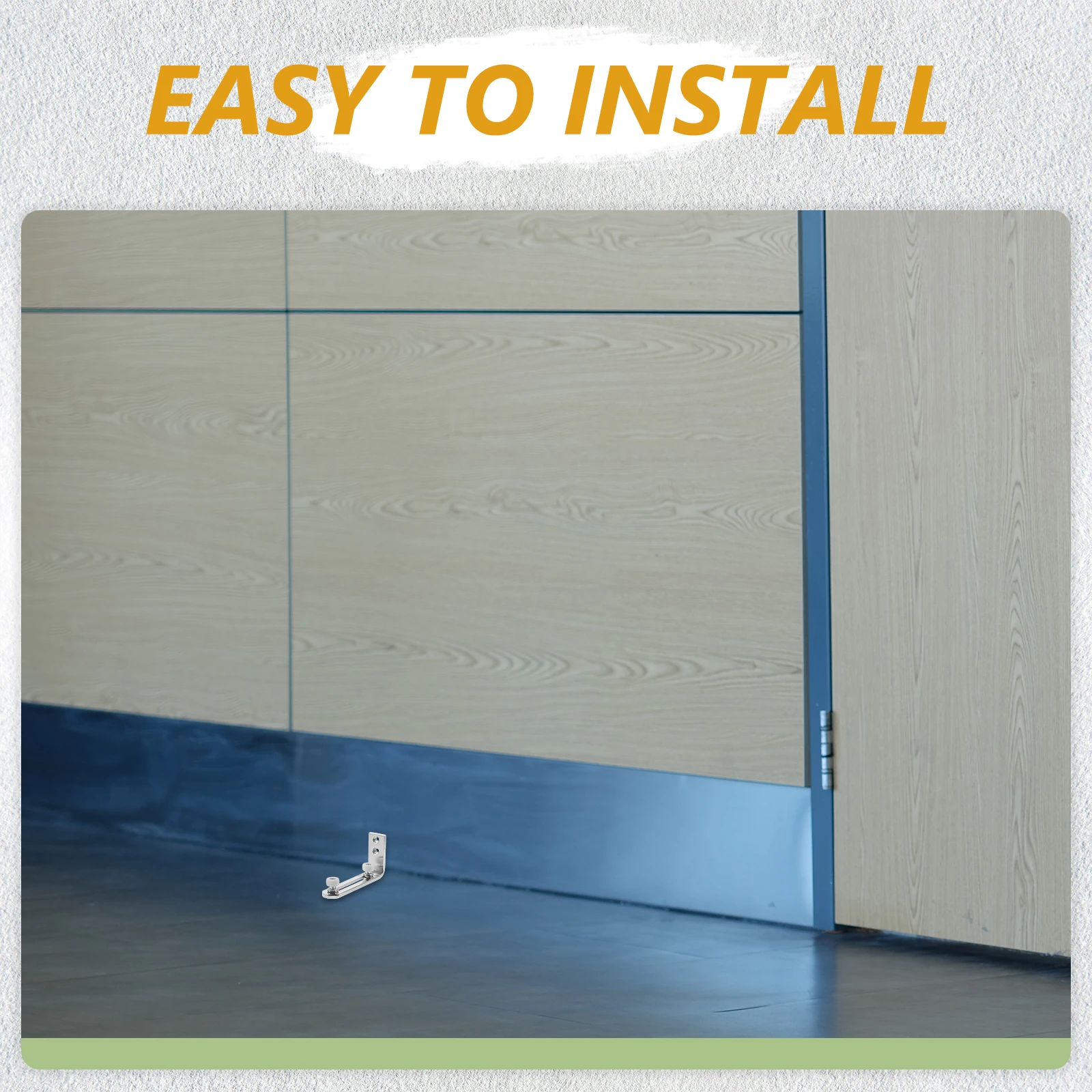 

Sliding Barn Door Hardware Carbon Steel 2 Wheel Floor Guide Soft Close Swing Prevents Damage Rubber Stopper Silver