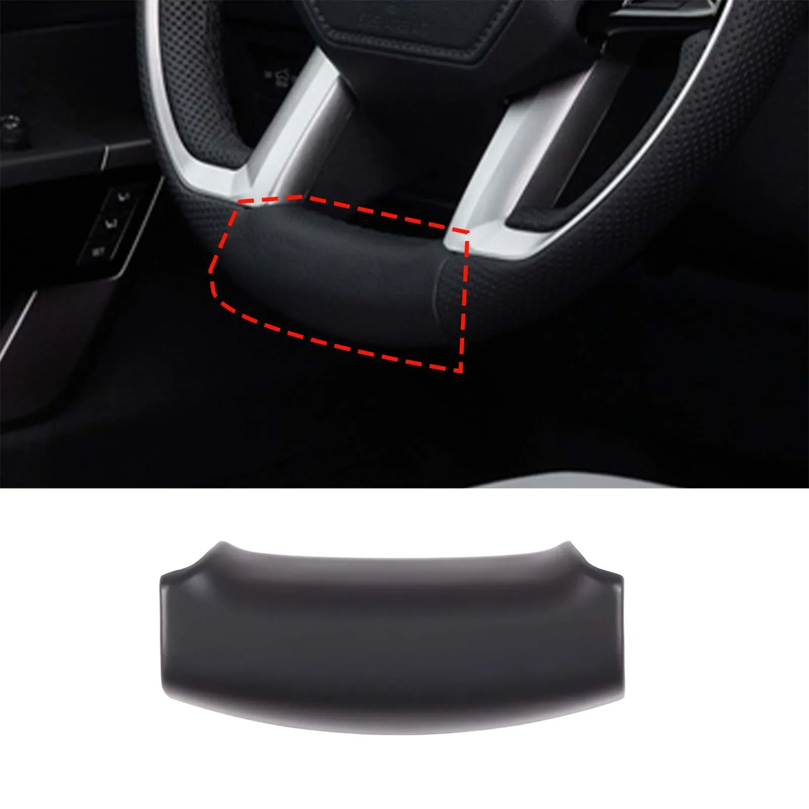 For Tundra/Sequoia 2022+ Steering Wheel Chin Decorative Cover ABS Matt Black Car Interior Accessories Decorative Sticker