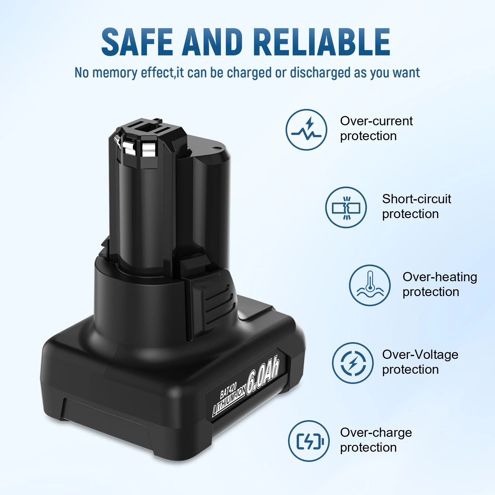 لبوش BAT420 استبدال البطارية 12 فولت 6000 مللي أمبير BAT412A BAT413A D-70745Gop 2607336013 2607336014   أداة بطارية قابلة للشحن