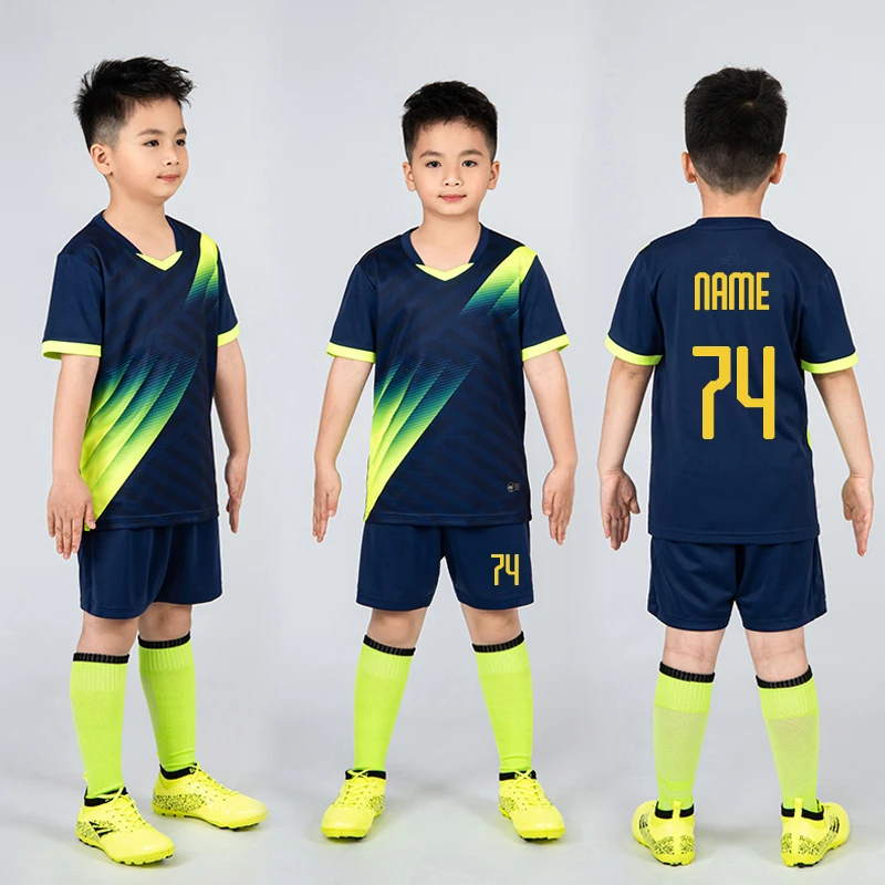 Benutzer definierte Kinder Fußball Trikots Anzug Jungen Fußball Uniformen Futebol Shirt Sets Fußball Kit Kinder Mädchen Sportswear Kleidung