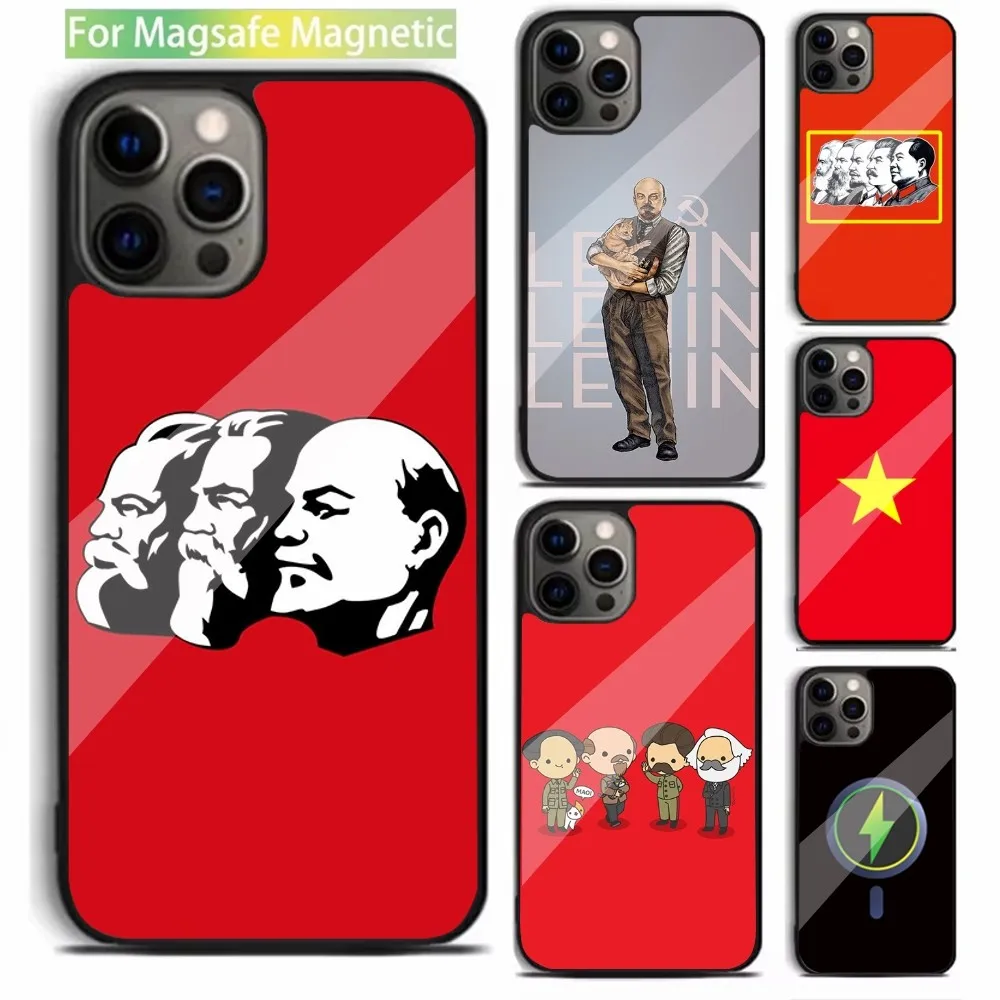 

Stalin Marx Lenin Phone Case For iPhone 15,14,13,12,11,Plus,Pro,Max Mini Magsafe Magnetic Wireless Charging