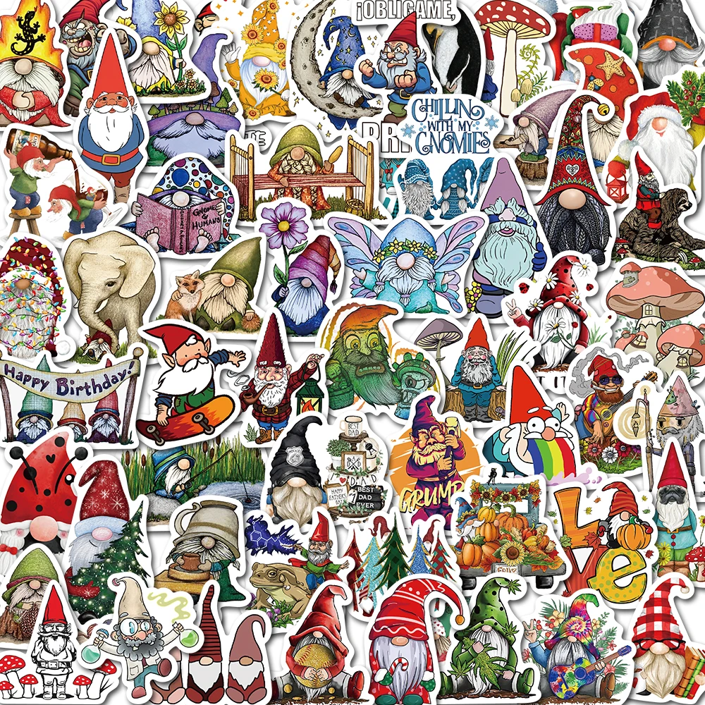 60PCS Christmas Dwarfs Goblin Stickers Vintage For DIY Kids Notebook Luggage Motorcycle Laptop Refrigerator Decals Graffiti Toys