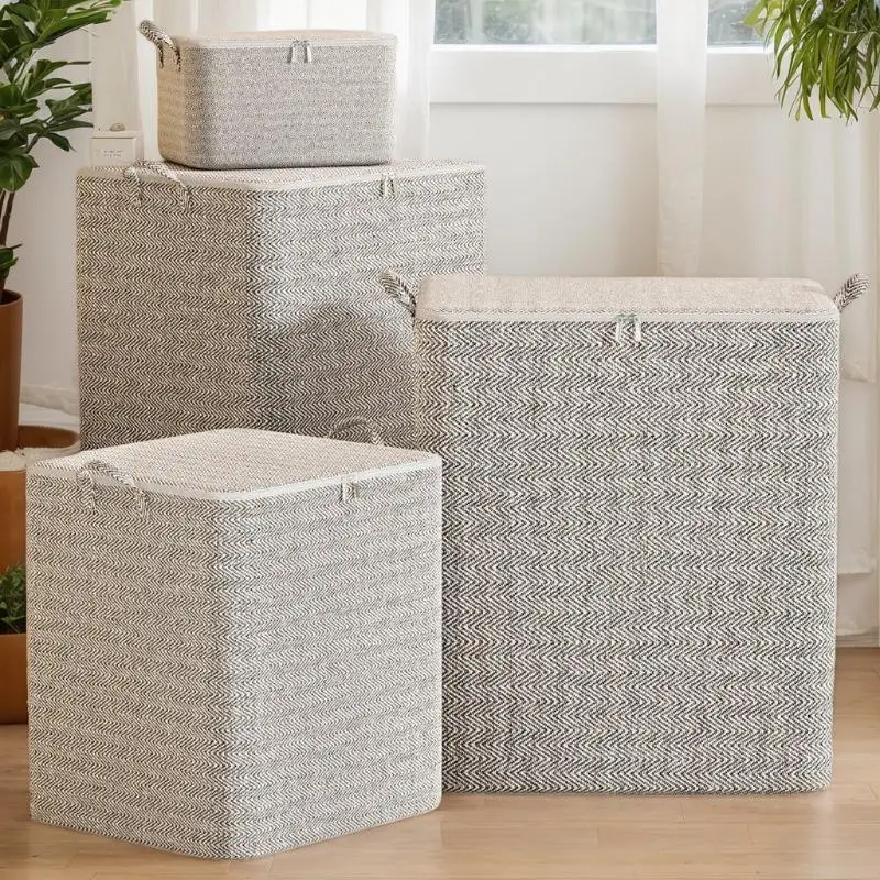 Family Laundry Basket & Storage 220L Big Foldable Box with Lid, Multi-Use Organizer for Clothes, Toys & Linens, Keeps Home Tidy view 2