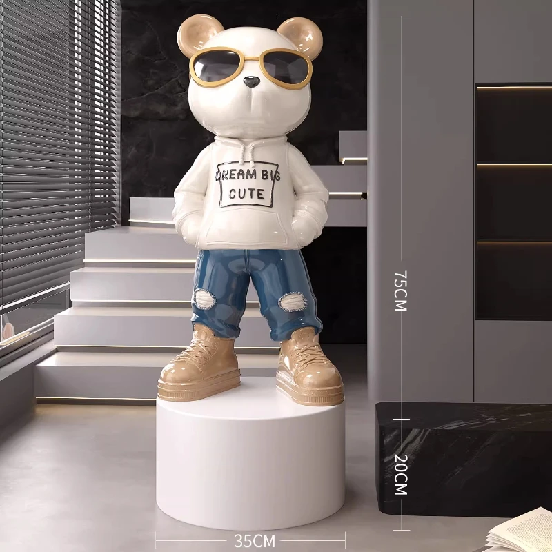 Trendy Violent Bear Floor-standing Large Ornaments Bluetooth Speaker Piggy Bank Living Room TV Cabinet Home Decorations