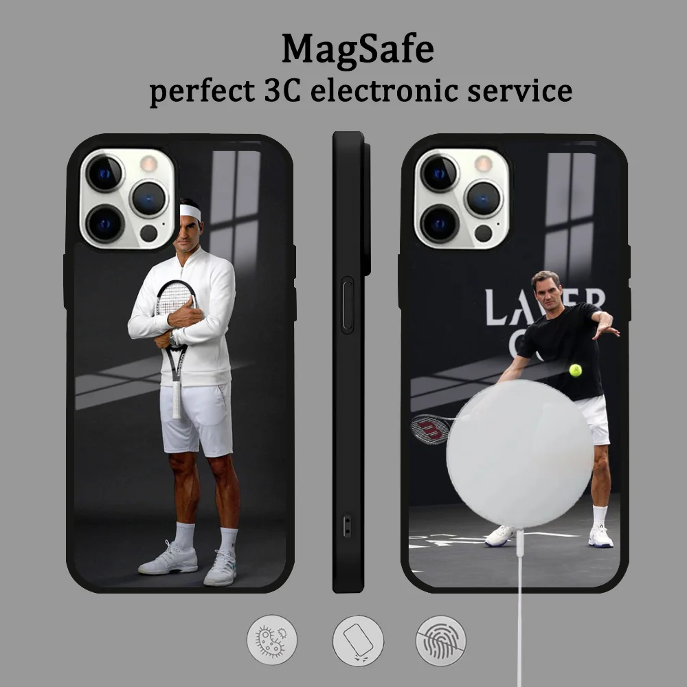 Tennis Players R-Roger F-Federer Phone Case For IPhone 16 15 14 13 12 11 Pro Max Plus Mini Magsafe Mirror Wireless Magnetic Cove