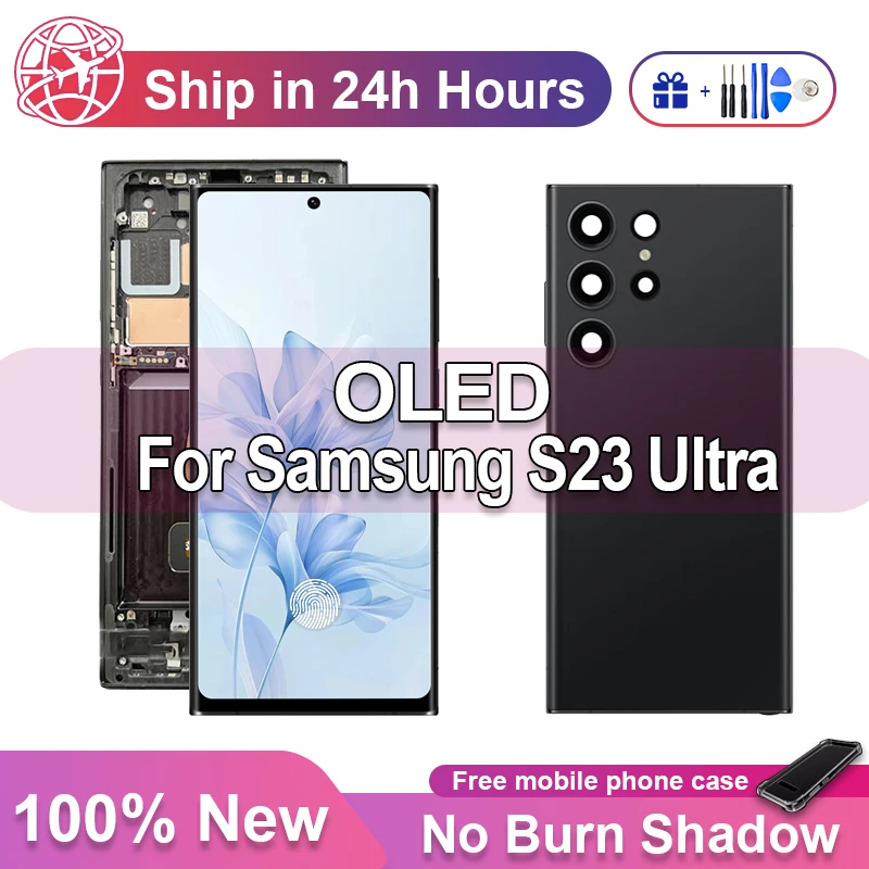 

New OLED For Samsung Galaxy S23 Ultra LCD Display Digital Touch Screen For S23Ultra 5G S918 SM-S918B SM-S918B/DS S918U Display