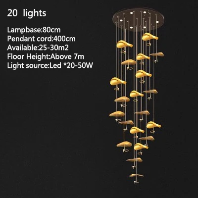 Loft Nordic LED lotus Plafondkroonluchter voor woonkamer keuken koper Hangende hanglamp lamp Slaapkamer kinderkamer