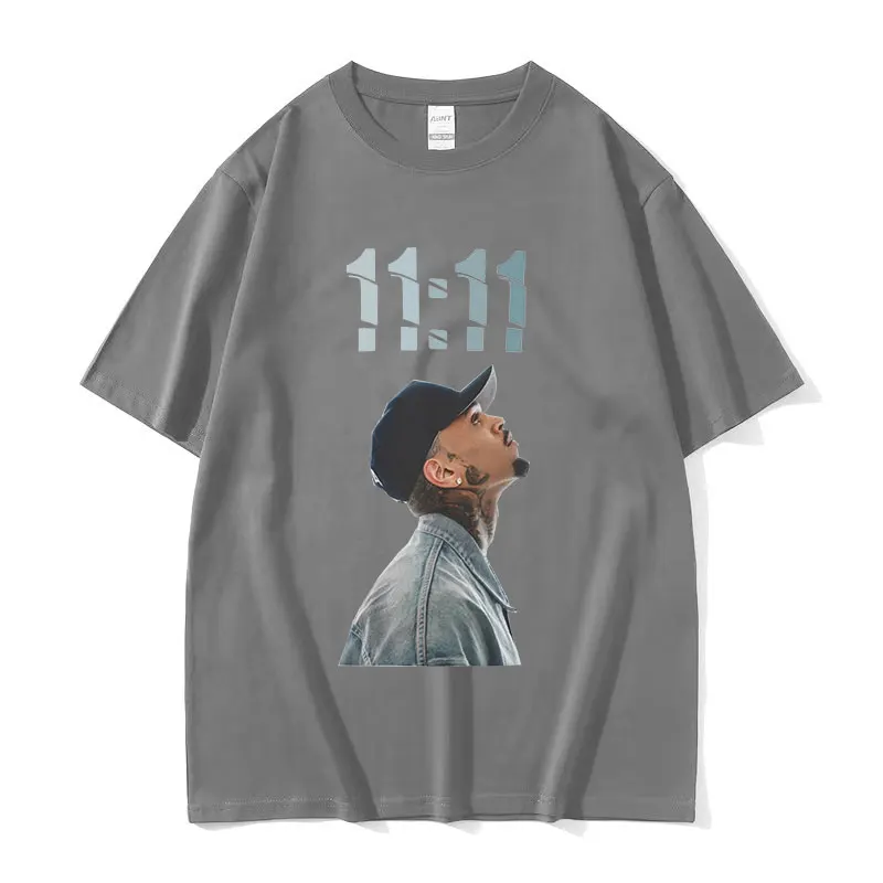 Chris Brown 11:11 Tour 2024 Print T Shirts Male Hip Hop Fashion Short Sleeve T-shirt Unisex Oversized Cotton Tshirt Streetwear