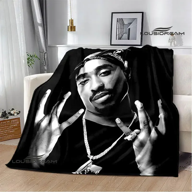 

2PAC hip -hop singer fashion printed blanket warm bed blanket soft and comfortable blanket home travel blanket birthday gift