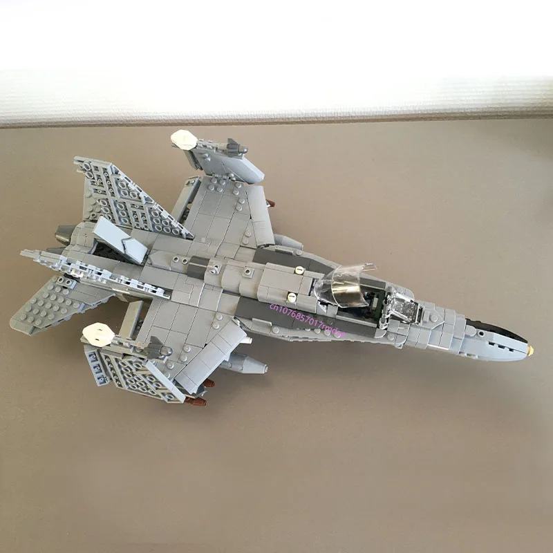 WW2 군사 MOC F/A-18C 호넷 항공기 모델, DIY 창의적인 아이디어, 하이테크 어린이 장난감 선물, 전투기 비행기 블록, 1055 개, 신제품