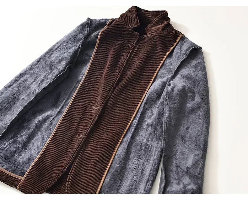 Outono inverno jaquetas para homens vintage comute casual homem blazer veludo velo terno solto quente casaco masculino japonês engrossar roupas