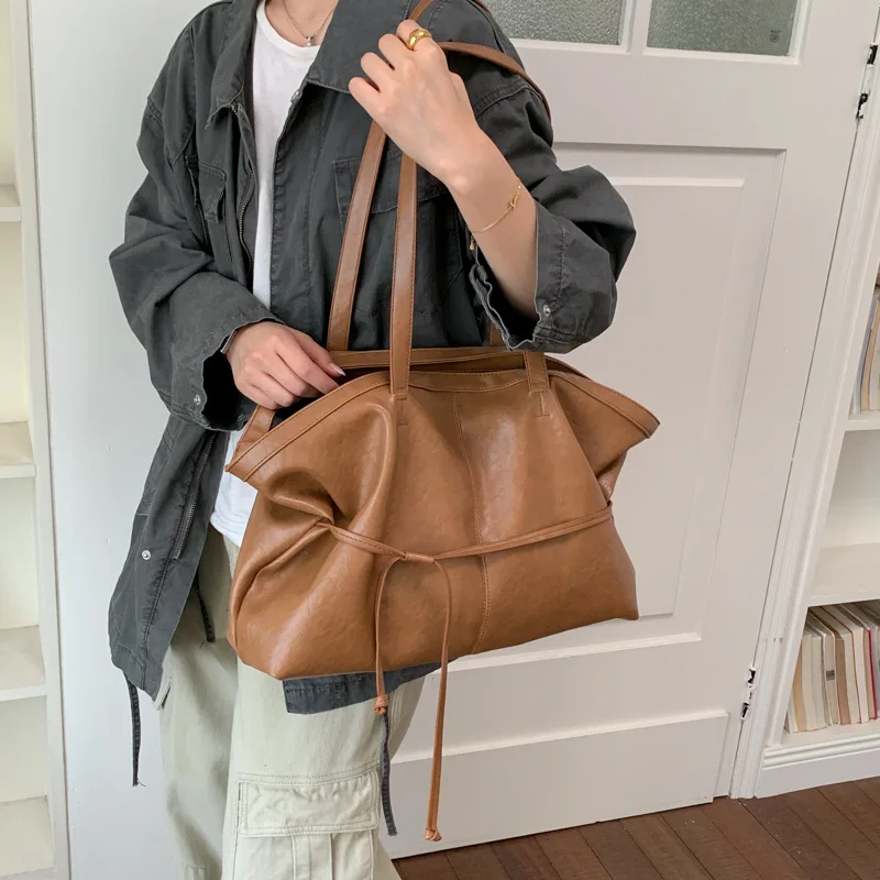 Soft Pu Leather Women Shoulder Bag Large Capacity, Everyday Casual Handbag for Ladies for Work Commute, Daily Shopping, School
