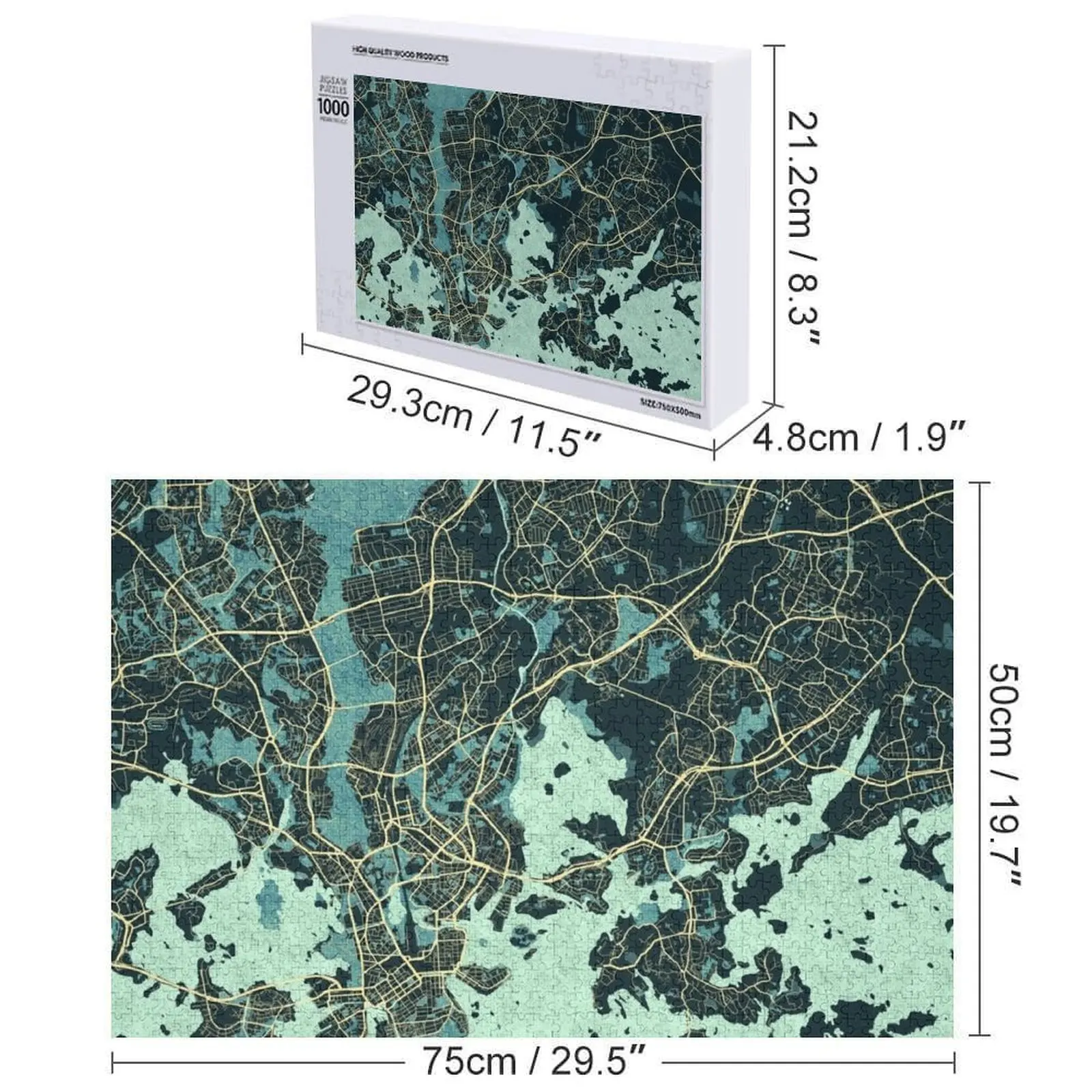خريطة مدينة هلسنكي في فنلندا - أحجية الصور المقطوعة الصيفية، اسم شخصي، ألغاز كائن الطفل المخصصة #6