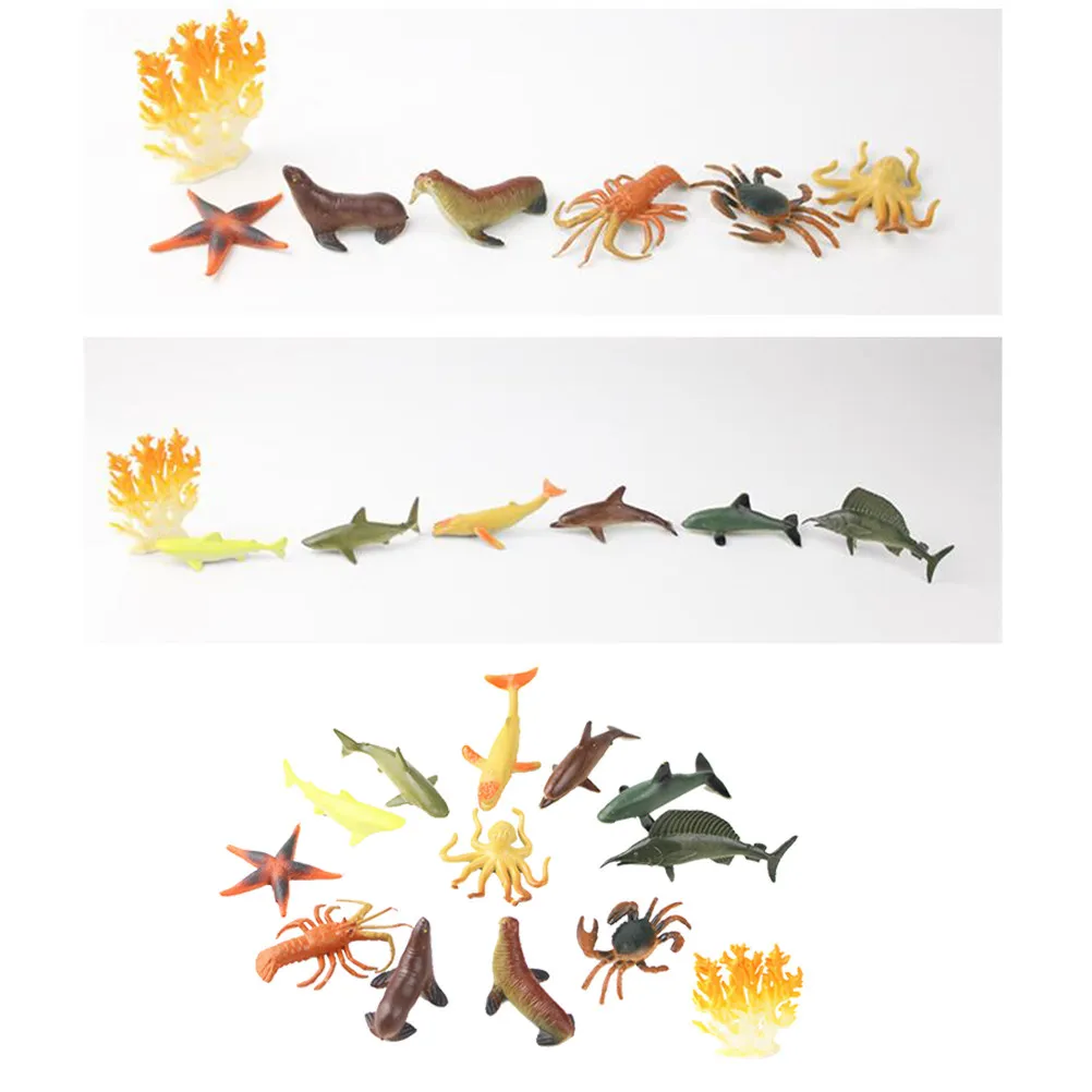 

12Pcs Sea Animal Figures Set Premium Plastic Ocean Creatures Educational Kids Baby Early Learning Color Recognition