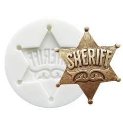 Sheriff's Badge Silicone Sugarcraft Mold Resin Tools Cupcake Baking Mould Fondant Cake Decorating Tools