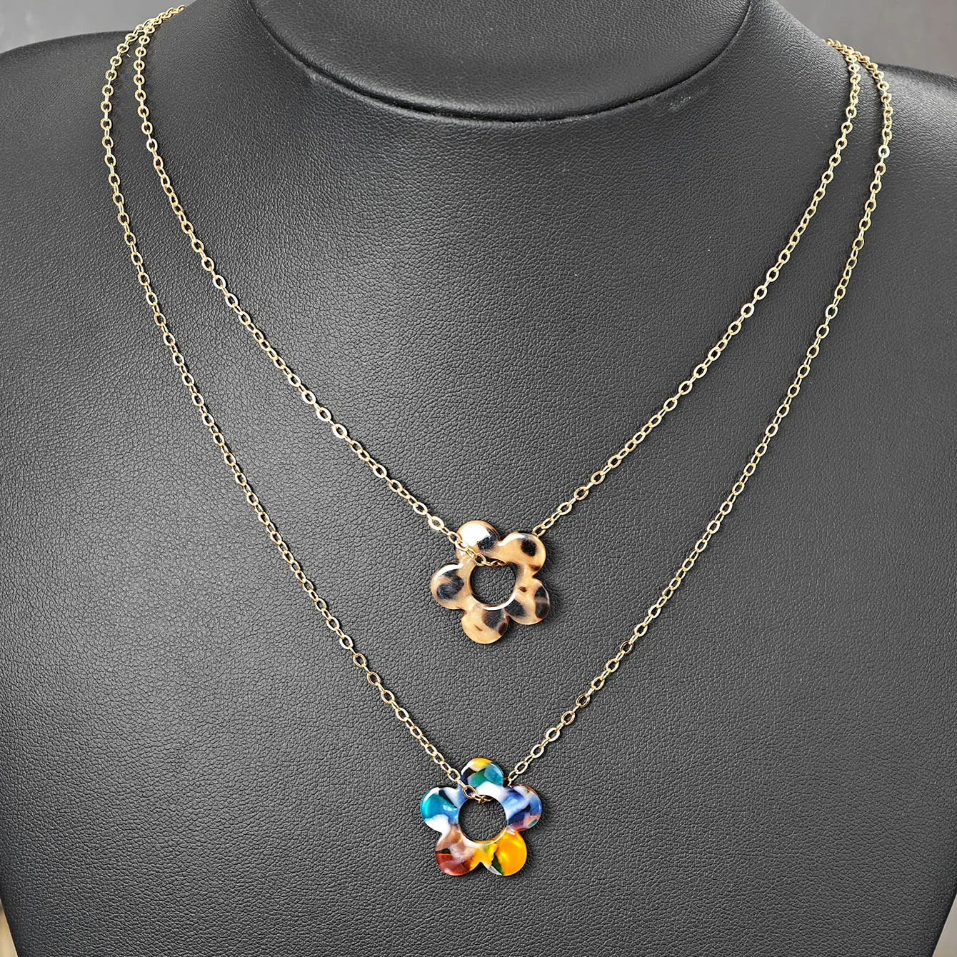 لطيف ملون الترتر زهرة الأكريليك DIY أقراط القلائد سلاسل المفاتيح صنع المجوهرات عدة مع الملحقات المطابقة الإضافية #6