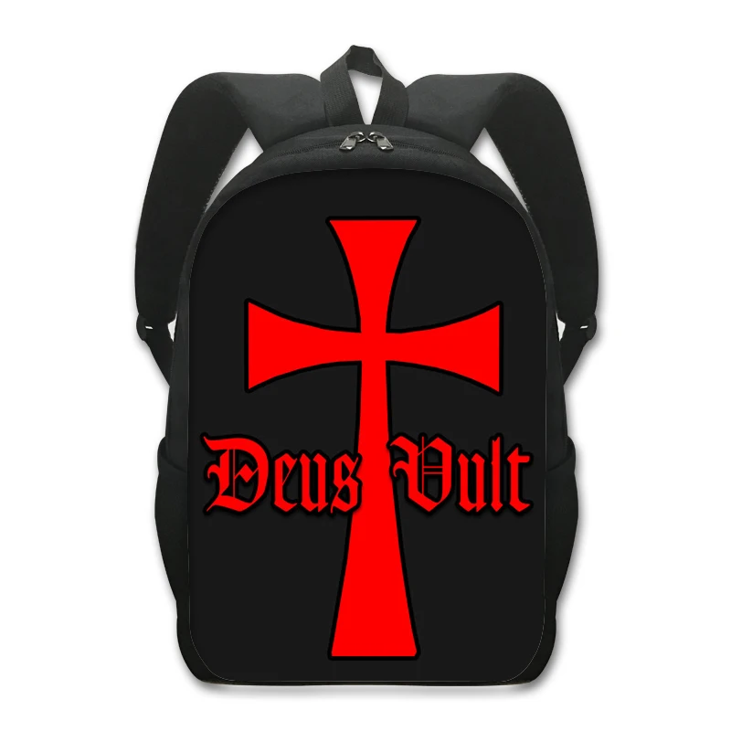 Knights Templar Print Backpack for Teeanger Boys Girls Rucksack Children School Bags Distressed Cross Men Travel Bag Bookbag