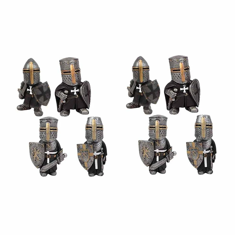 Exquisite Knight Dwarf Guard, Garden Decorations,Knight Gnomes Guard,Garden Statue Garden-Art Figurines Ornaments E Durable