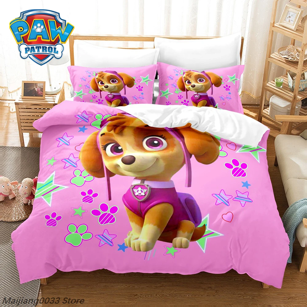 

Paw Patrol Cute Puppy Duvet Cover Set, Cartoon Printed Quilt Cover with Pillowcase, Soft Bedding, Home Decor Gift for Kids