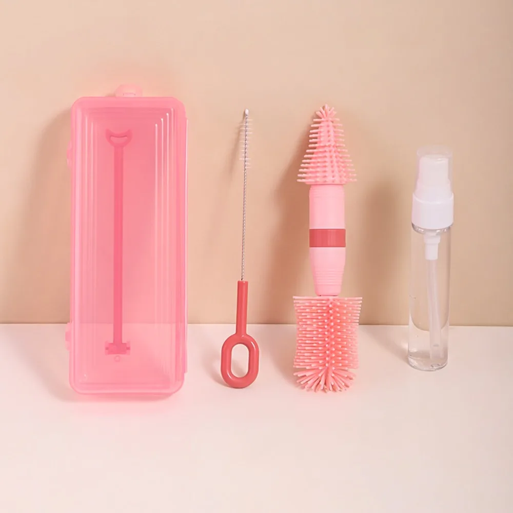 

Набор щеток для чистки бутылочек из АБС-пластика, анти-потерянная соска TPR, скруббер для соломы, силиконовая коробка для хранения, набор щеток для детских сосков