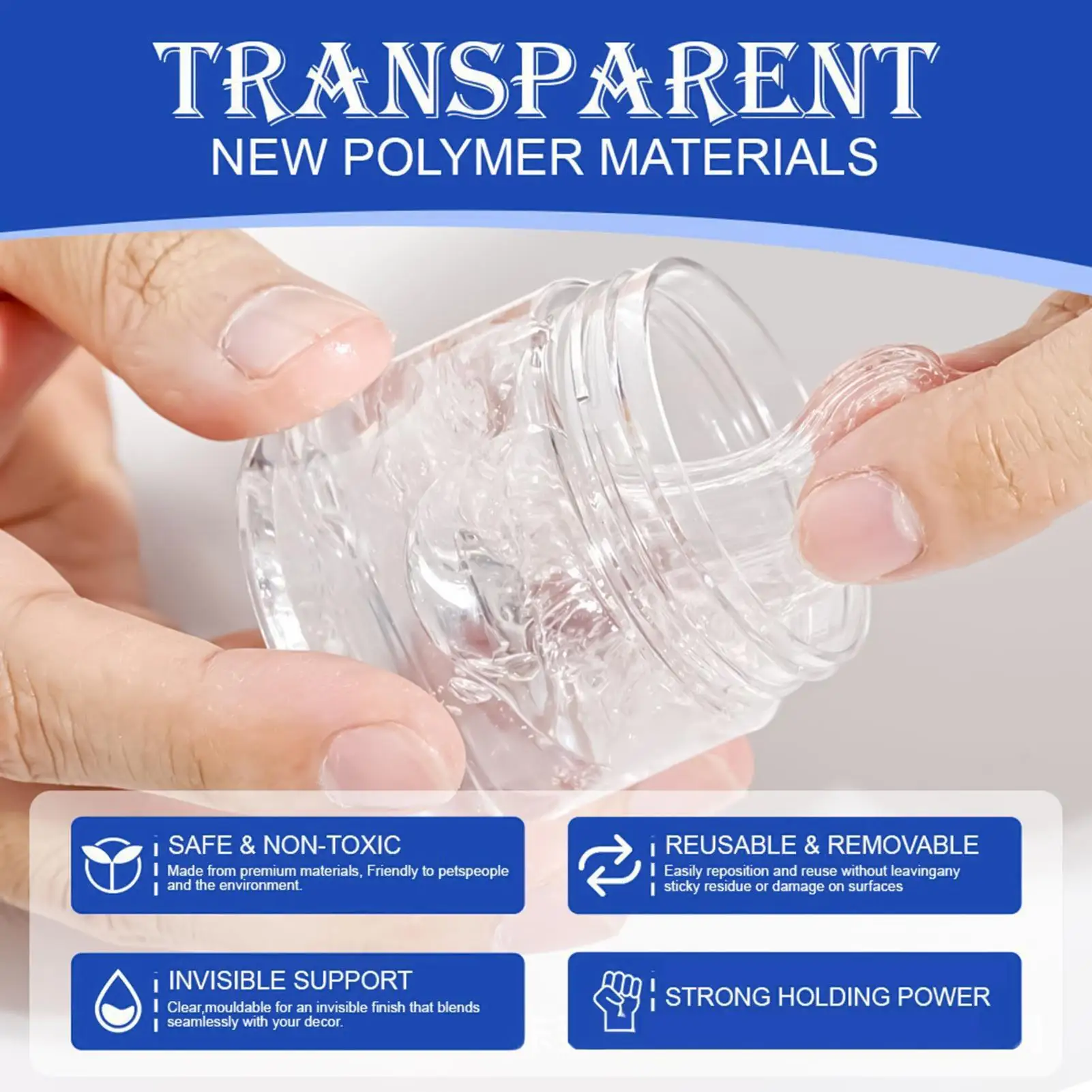 กาวติดตั้งแบบถอดออกได้ 50 กรัม สำหรับงานจัดแสดง งานศิลปะ เซรามิก รูปถ่าย และของตกแต่งผนัง ไม่ทำลายพื้นผิว