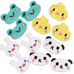 5pcs Animal Heads Patches For Clothing Kids Rabbits Pandas Frogs Self-adhesive Embroidery Patch Applique On Jeans DIY Sweing