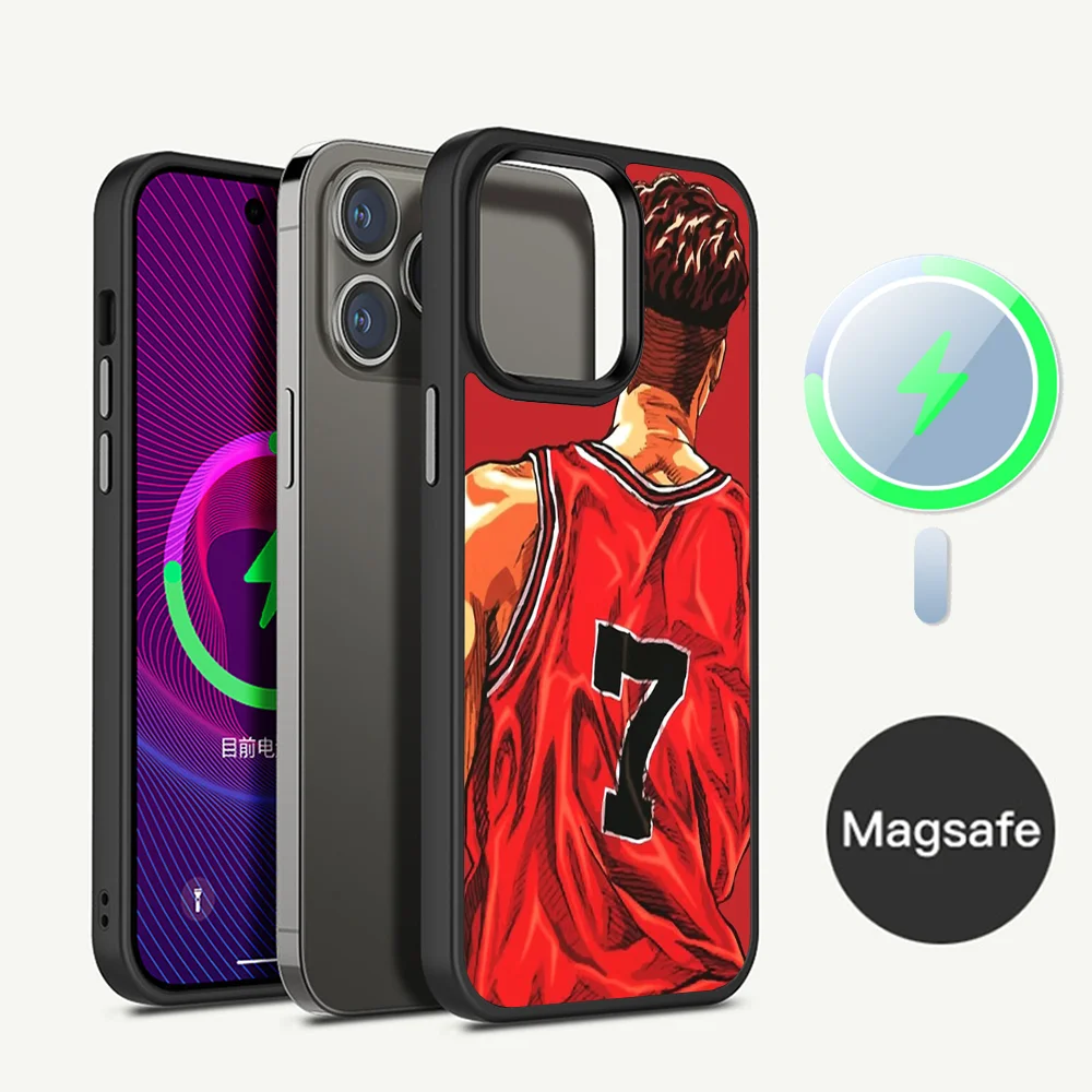 Japan Comic Slam dunk Sakuragi Phone Case Magnetic Case For iPhone 14 13 12 11 15 Pro Max Plus Mini For Magsafe Wireless Charge