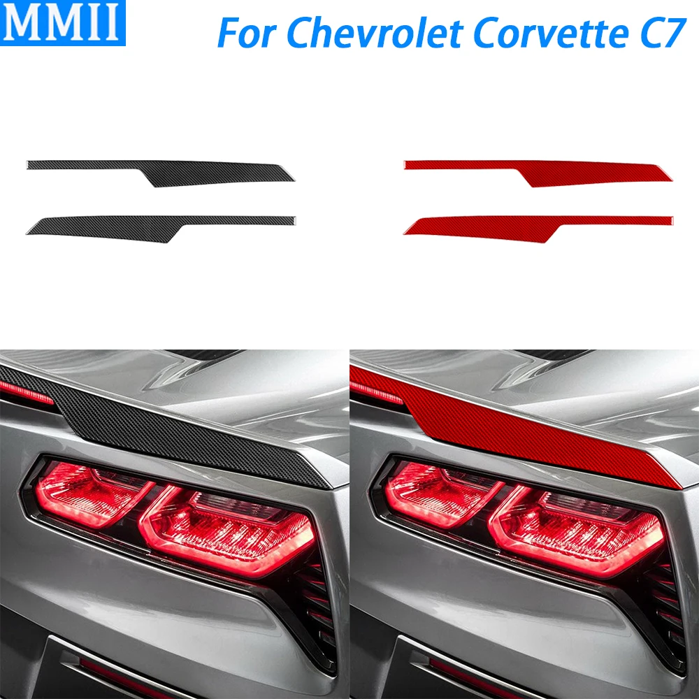 

For Chevrolet Corvette C7 2014-2019 Carbon Fiber Rear Trunk Spoiler Wing Panel Cover Trim Car Decoration Accessories Sticker