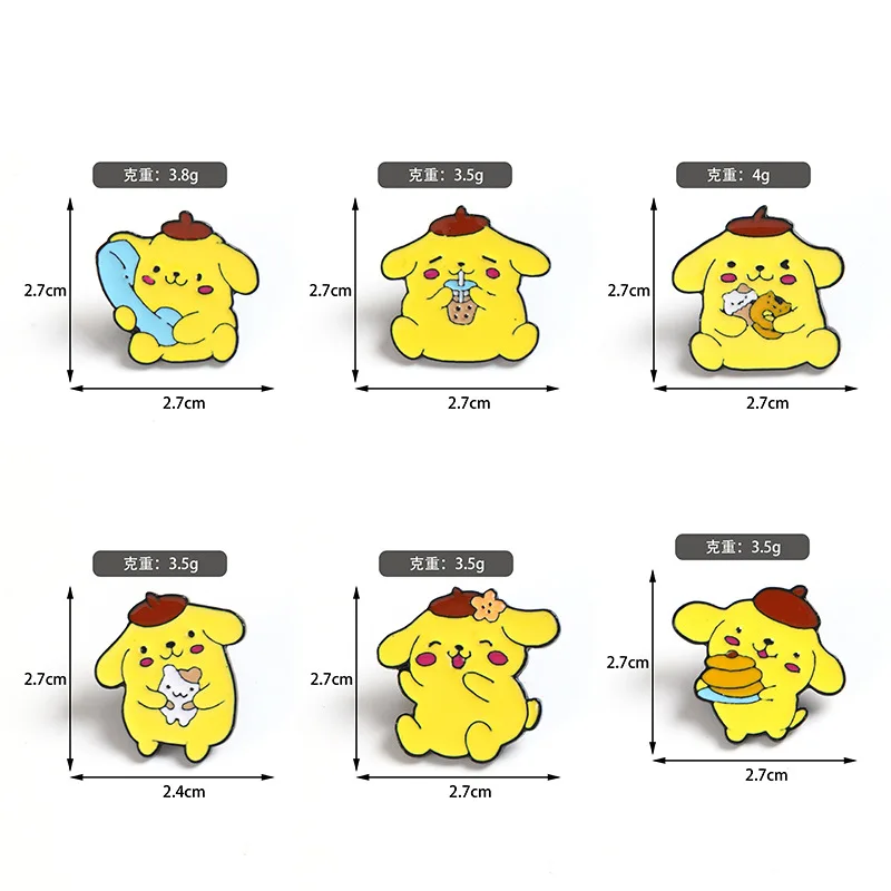 Anime HelloKittyEnamel Pin Cartoon Figure Pompompurin Metal Badge Brooch Jacket Jeans Lapel Pin Jewelry for Women Fashion Badges