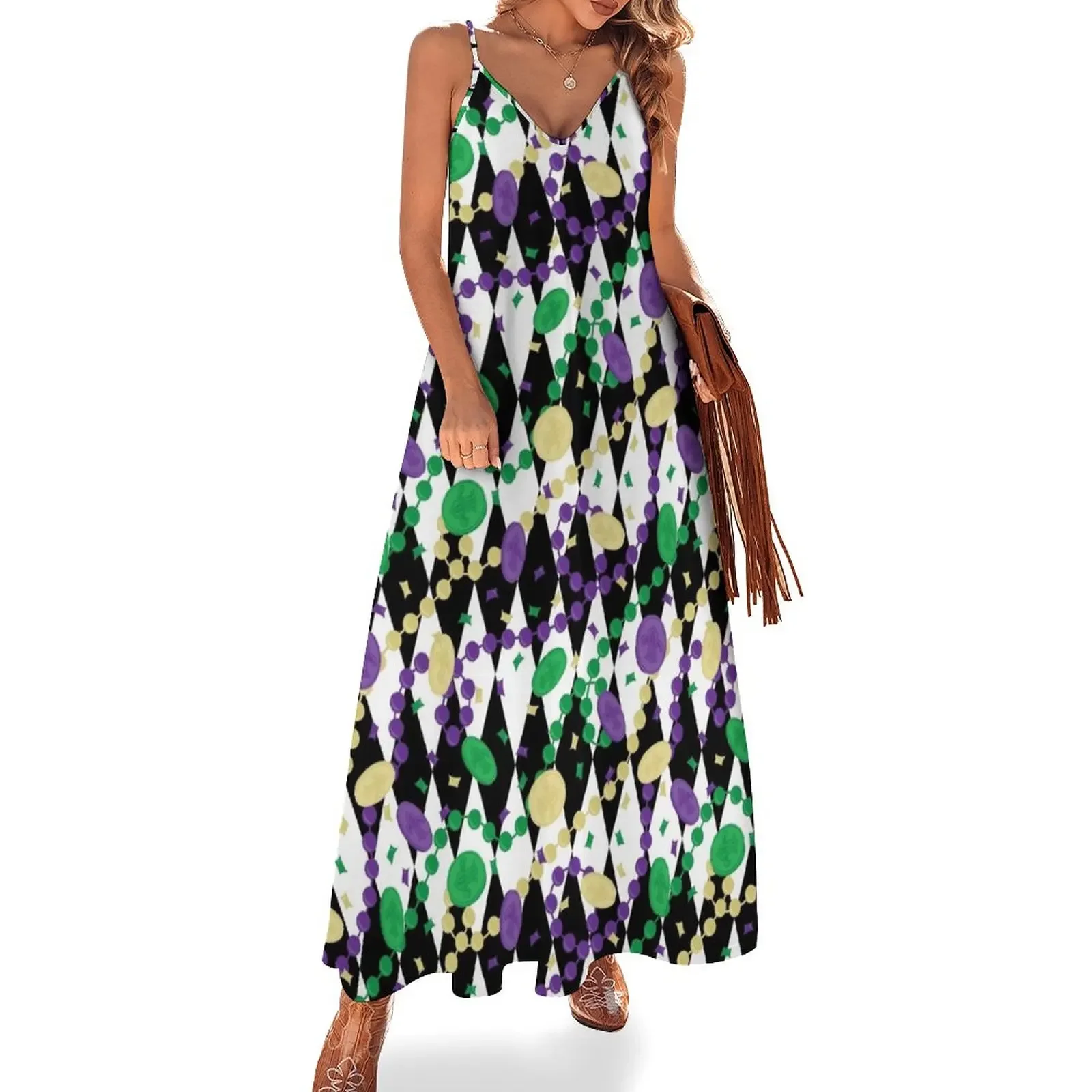 

Mardi Gras Throws Sleeveless Dress dresses for womens women's clothing trend 2025 dresses for women dresses for women 2025