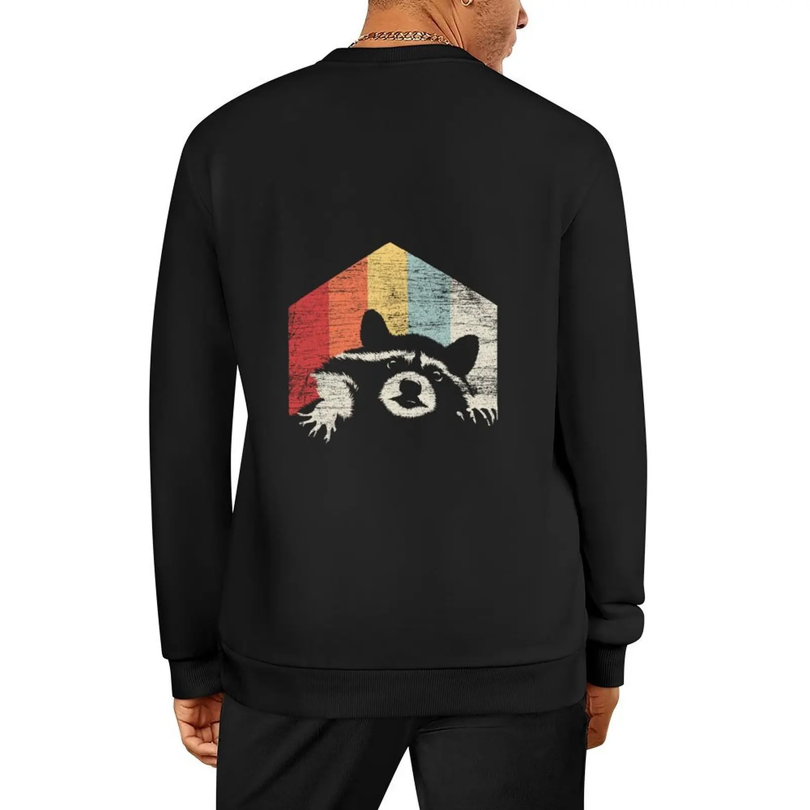 

Vintage Racoon Pullover winter clothes blouse mens designer clothes graphic t shirts men pullover