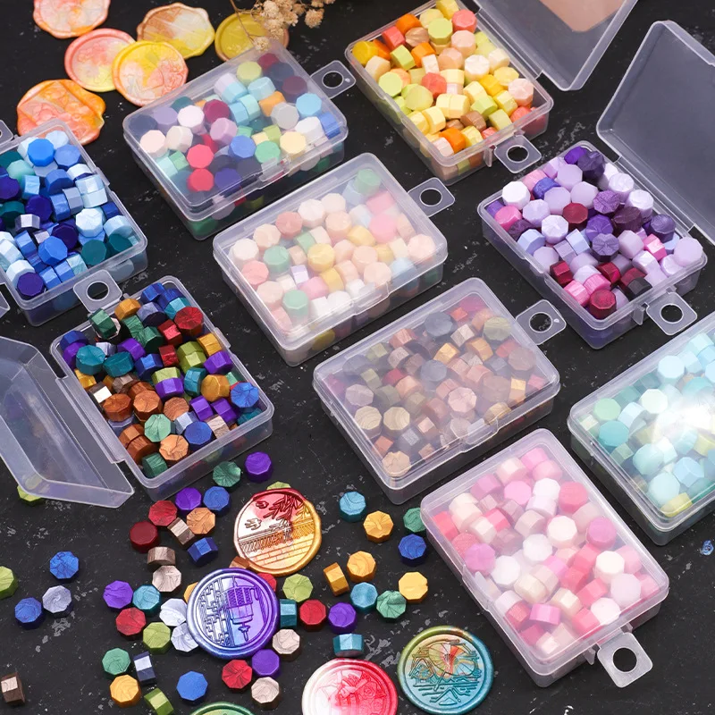 100pcs/Box Wax Seal Stamp Kit Colorful Mix Beads Retro Stamp Wax Particals DIY Wedding Decoration Craft Wax Card Making Tools