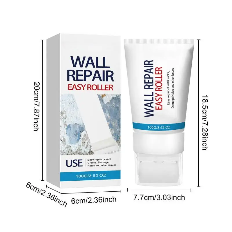 Small Rolling Wall Repair Brush 100g Wall Mending Agent Wall Repair Cream With Brush Mouldproof Quick-Drying Wall Repair Roller