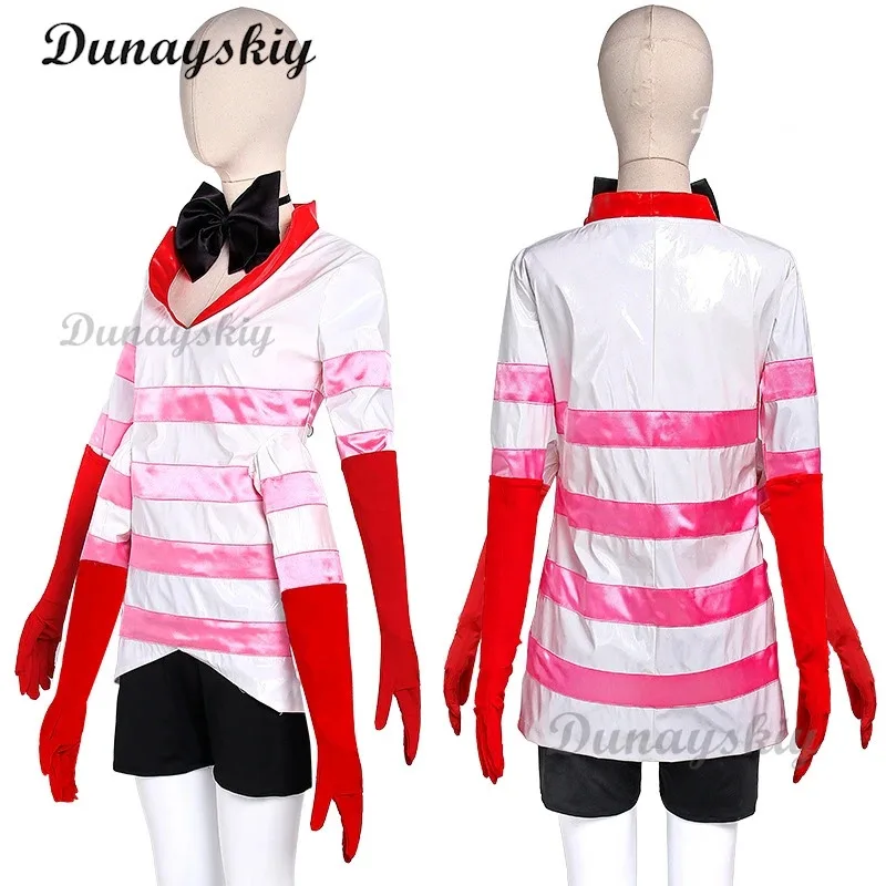 2025 ♥   Seragam Kostum Cosplay Malaikat Debu Hotel Hazbin Baru Gaun Pesta Ulang Tahun Wanita Anak Perempuan Kostum Halloween Karnaval ☆ ★