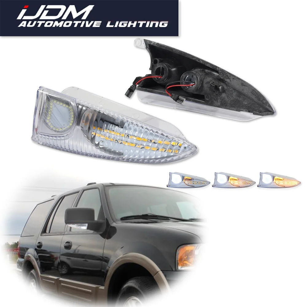 

Для Lincoln Navigator, для Ford Expedition 2003-2006: автомобильные светодиодные динамические указатели поворота в боковых зеркалах с подсветкой зоны вокруг автомобиля