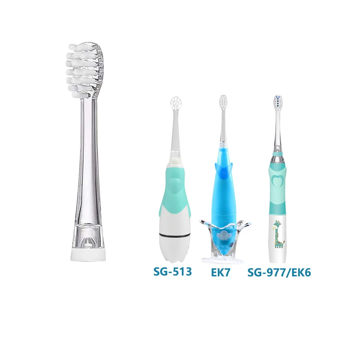 12PCS for Seago Children Sonic Electric Toothbrush Battery Power Waterproof IPX7 Replaceable Dupont Brush Head