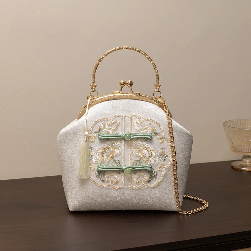 New Style Style Embroidery Handbag Female Spring Satin Elegant Women's Bag Matching Horse-Face Skirt Cheo