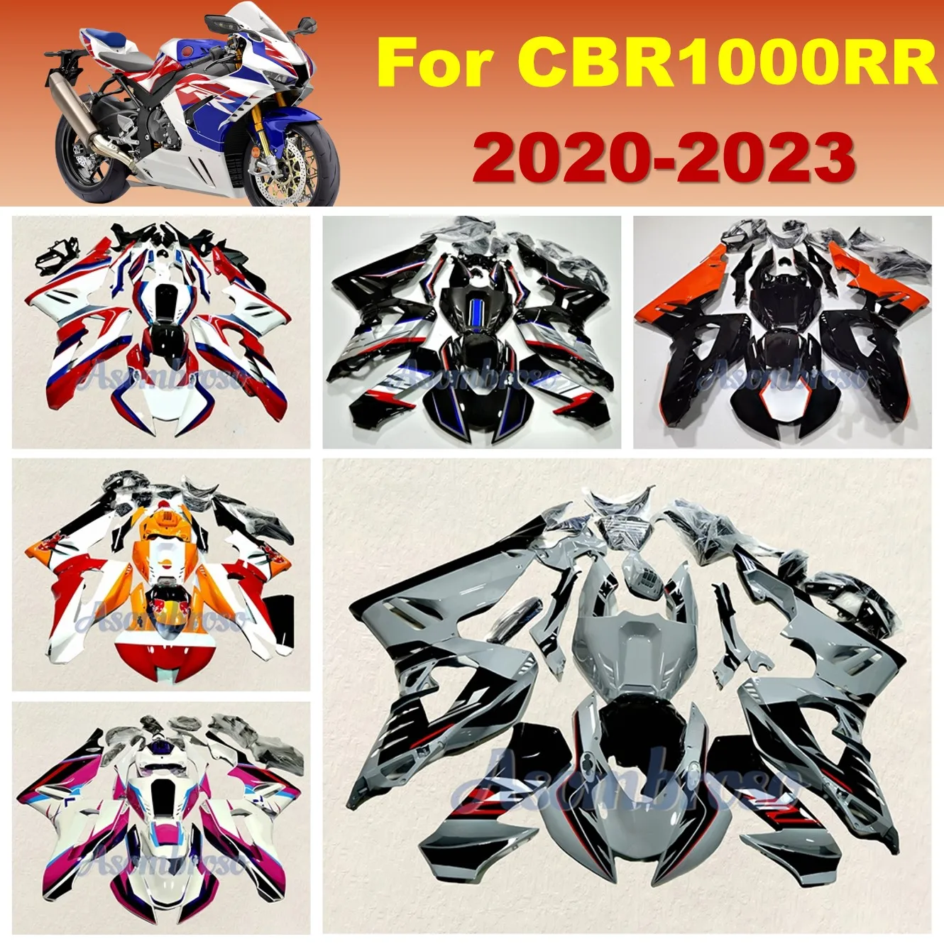 Great Quality Plastic SportBikes Universal Body set For HONDA CBR1000RR 2020 2021 2022 2023 CBR1000RR-R Grey Fairing Kit