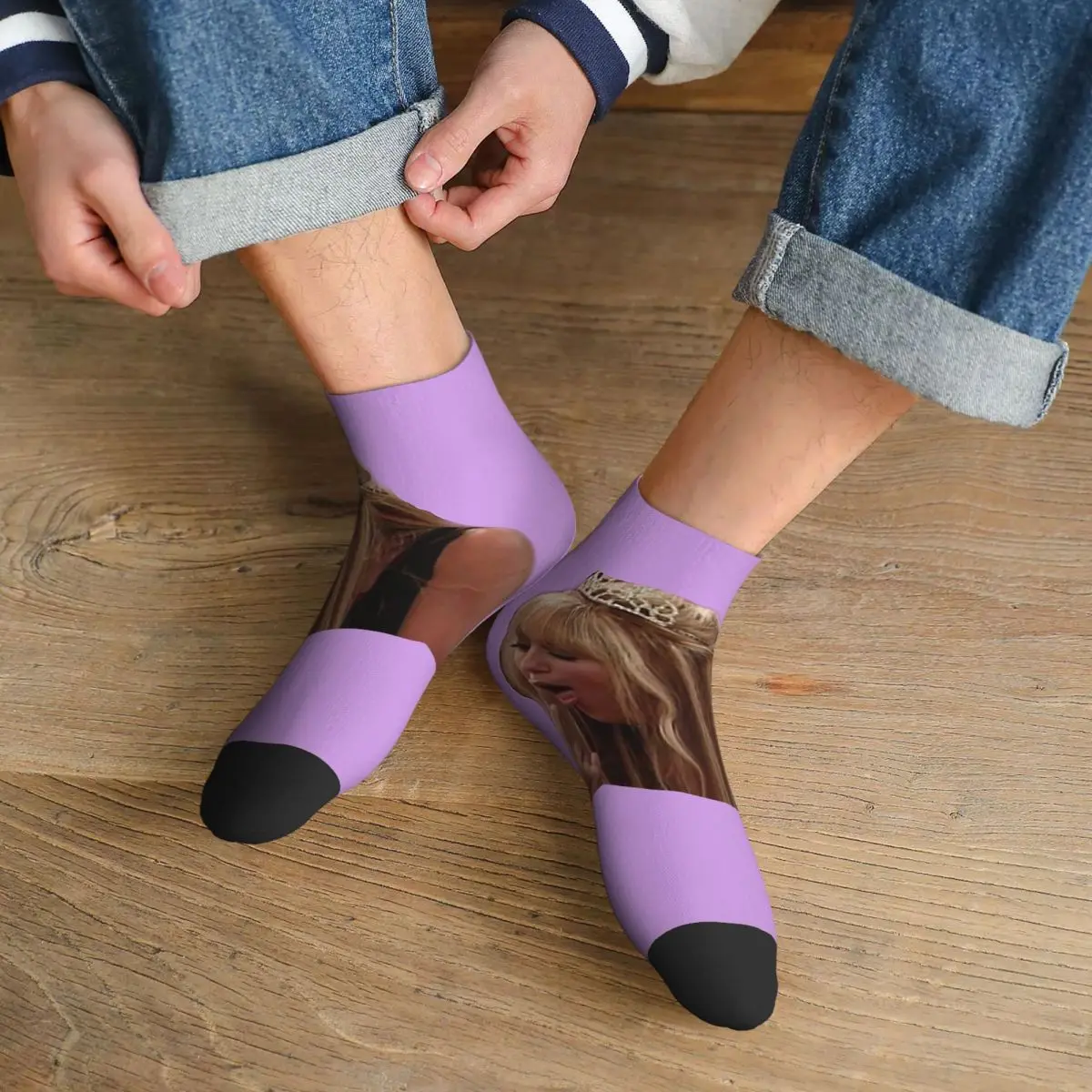 

Funny Hannah Montana Stick Socks Harajuku Sweat Absorbing Stockings All Season Socks Accessories for Unisex Gifts