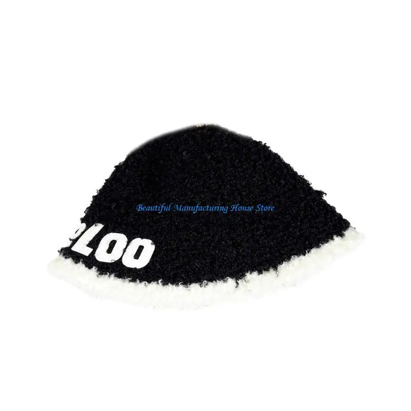 E56A Elegante sombrero cubo Y2K, sombrero transpirable, gorro lana Y2K, decoraciones navideñas