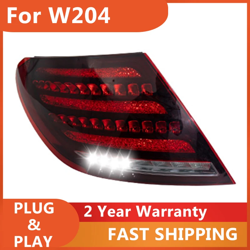 Car Accessories for Mercedes Benz W204 Taillight 2007-2013 W204 Rear Lights DRL+Brake+Turn Signal+Reversing+Fog