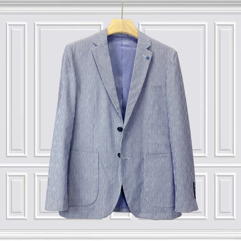 

Повседневное дышащее мужское однобортное куртка в клетку в клетку, весенне-осеннее молодежное пальто Stand Fit Faion Urban Sle Long Sve