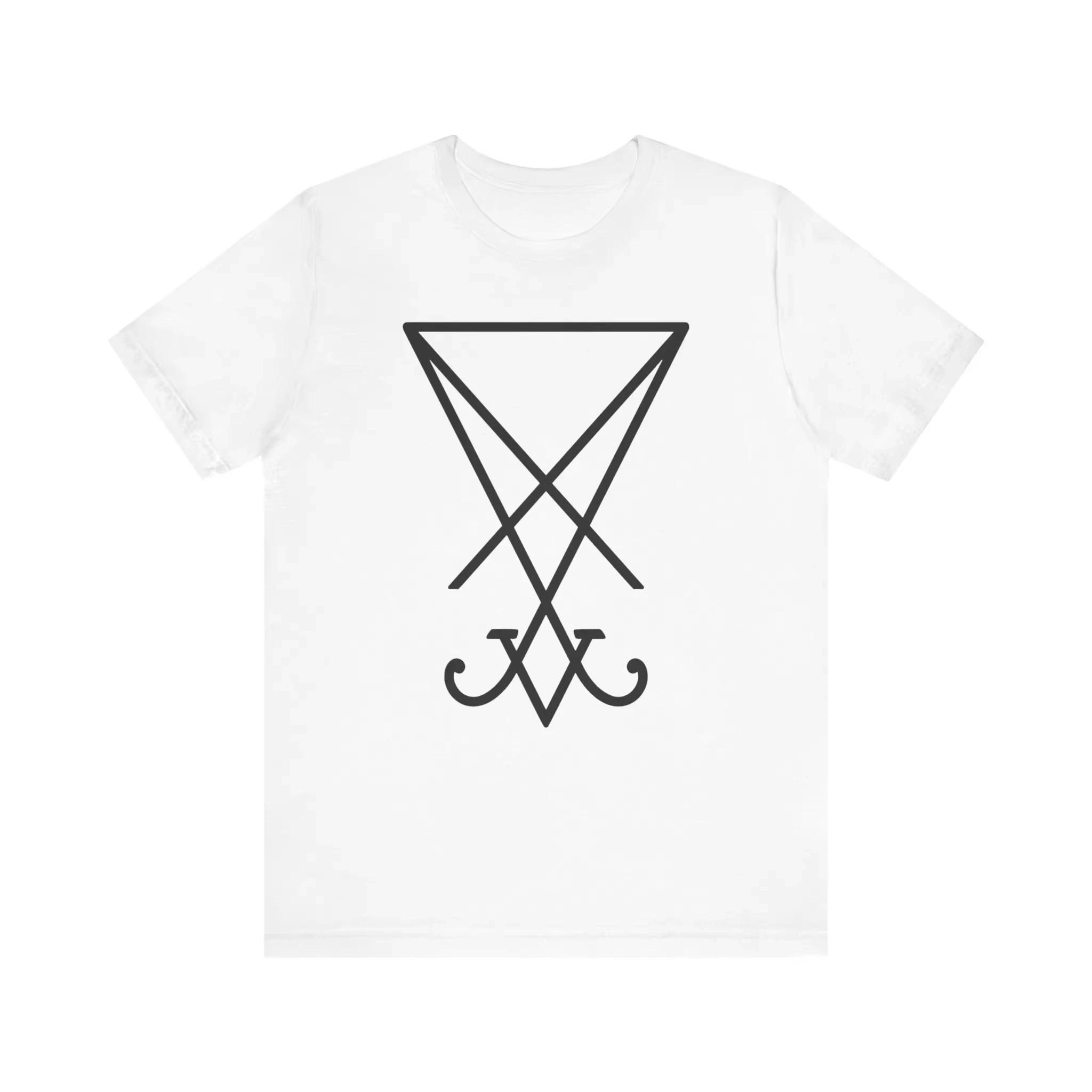 Lucifer Sigil Satan T-shirt Devil Shirt Demonology Shirt Black Magic Vintage Occult Gothic Fashion Jersey Short Sleeve TeeUnisex